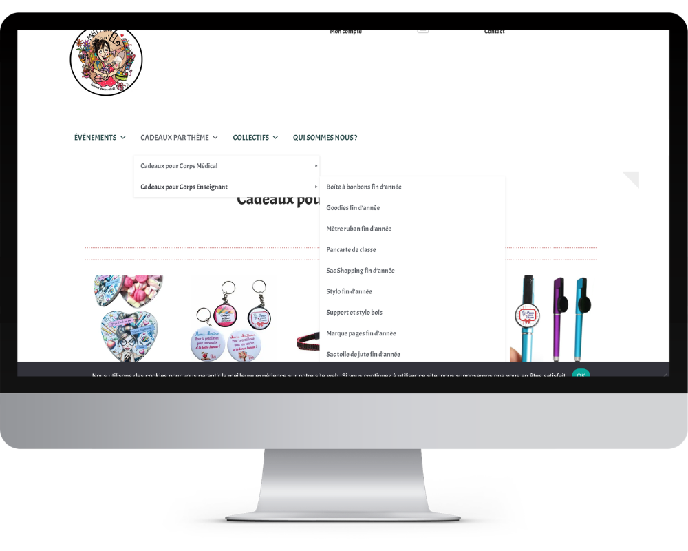 site marchand e-commerce conçu par DeA@Web De A à Web amélie Dupéron